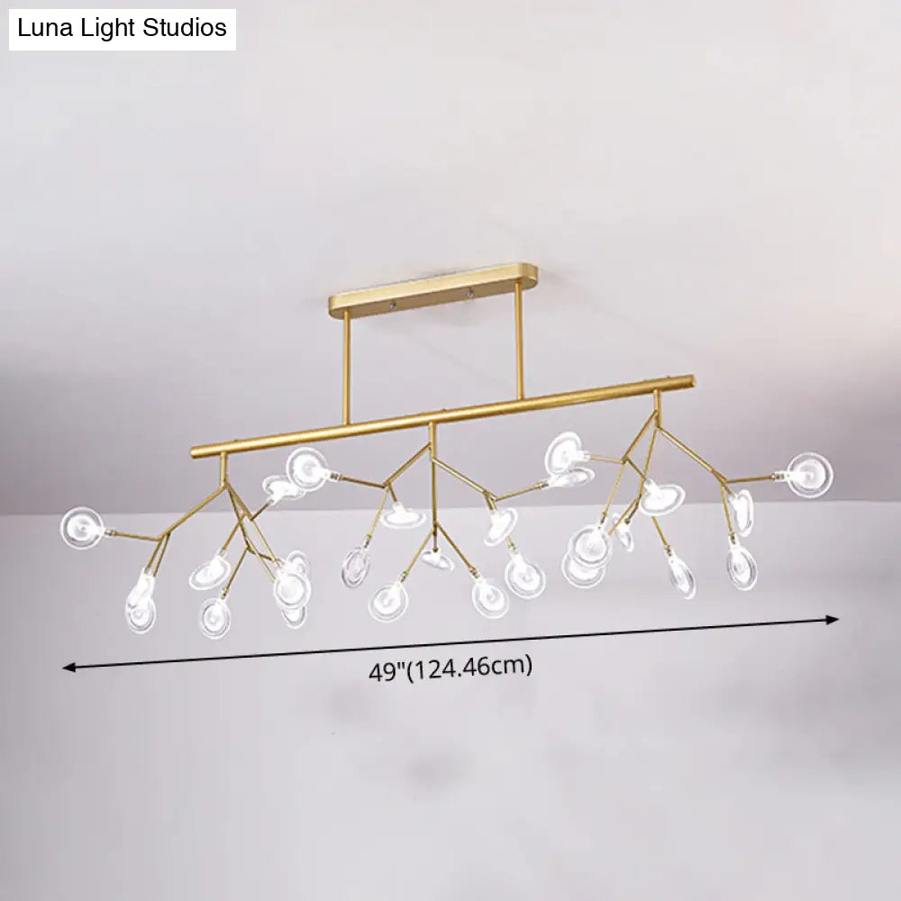 DecorBites™ Modern Acrylic Firefly Island Pendant Ceiling Lights for Dining Room – 27 Lights