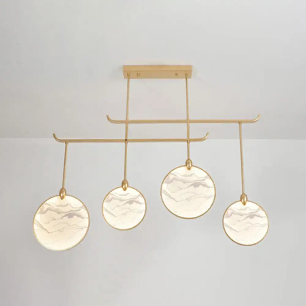 Modern acrylic led island lamp black marble glass tearoom pendant