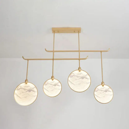 Modern acrylic led island lamp black marble glass tearoom pendant