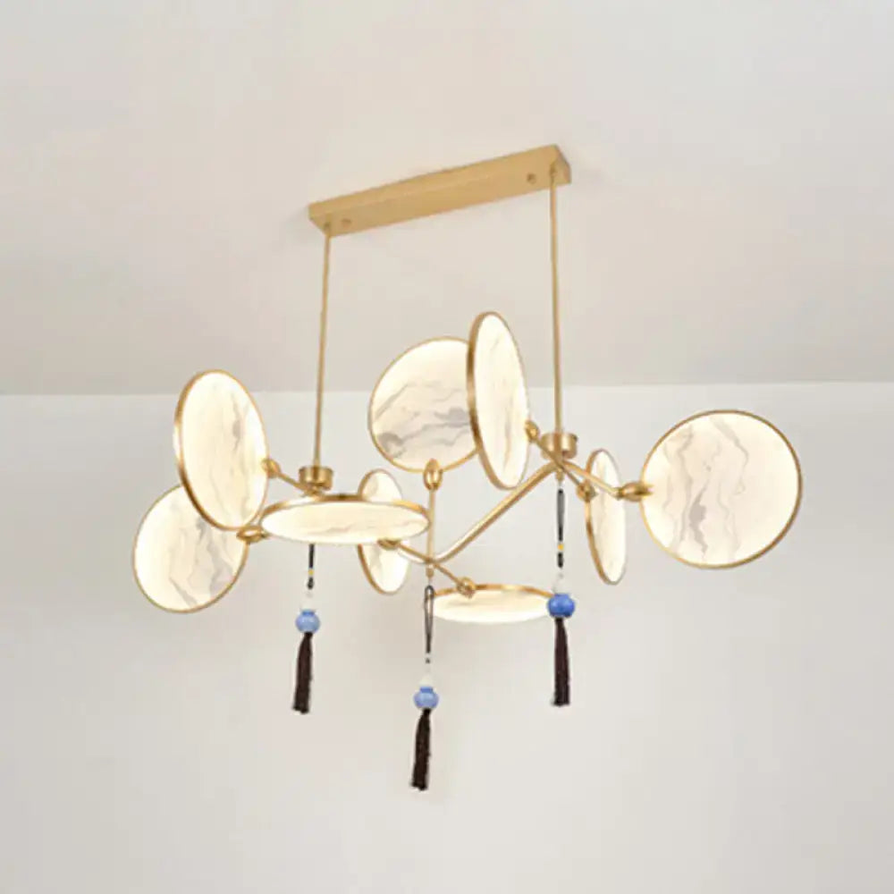 Modern acrylic led island lamp black marble glass tearoom pendant