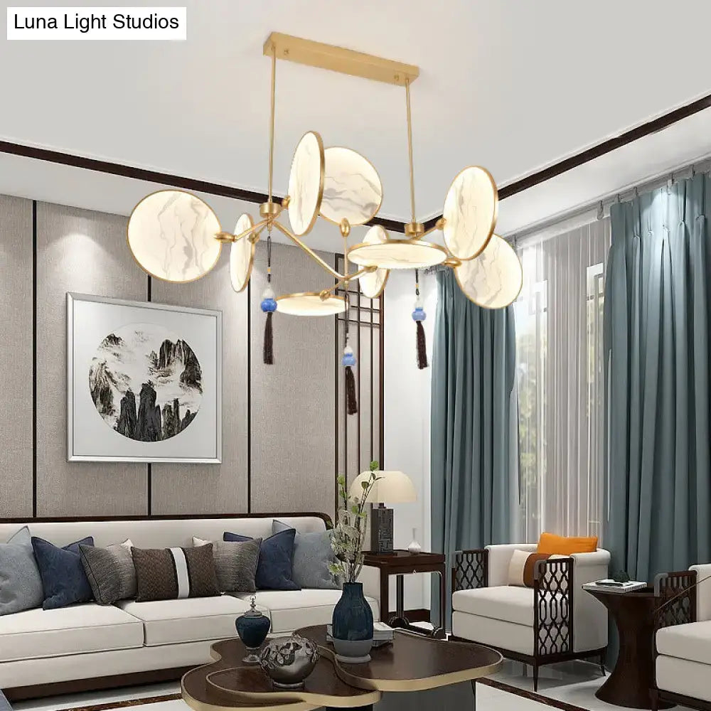 Modern acrylic led island lamp black marble glass tearoom pendant