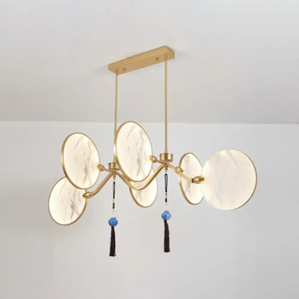 Modern acrylic led island lamp black marble glass tearoom pendant