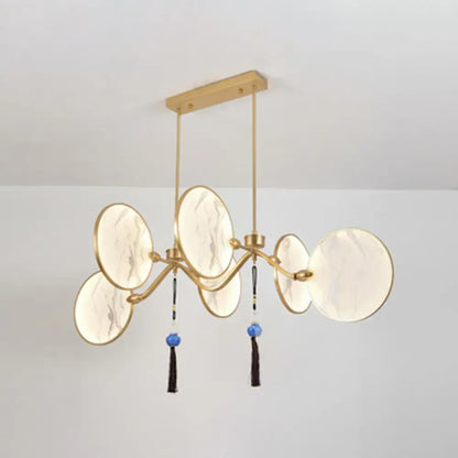 Modern acrylic led island lamp black marble glass tearoom pendant