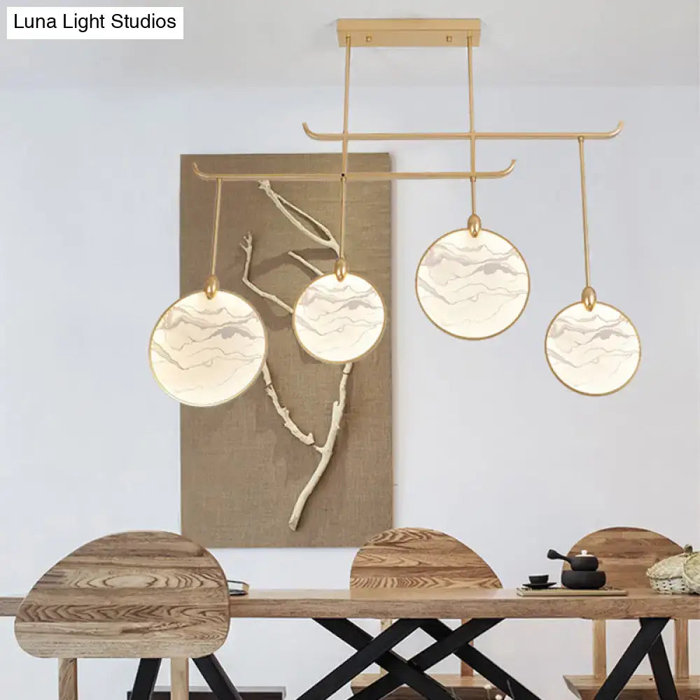 Modern acrylic led island lamp black marble glass tearoom pendant