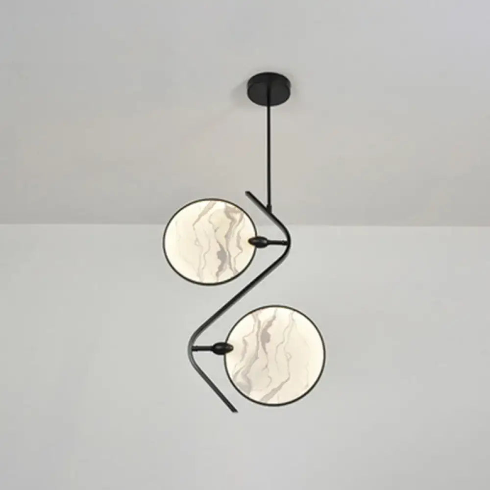 Modern acrylic led island lamp black marble glass tearoom pendant