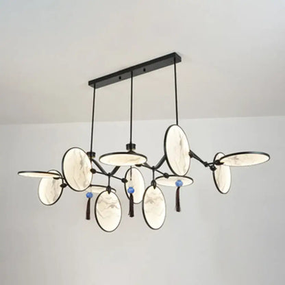 Modern acrylic led island lamp black marble glass tearoom pendant