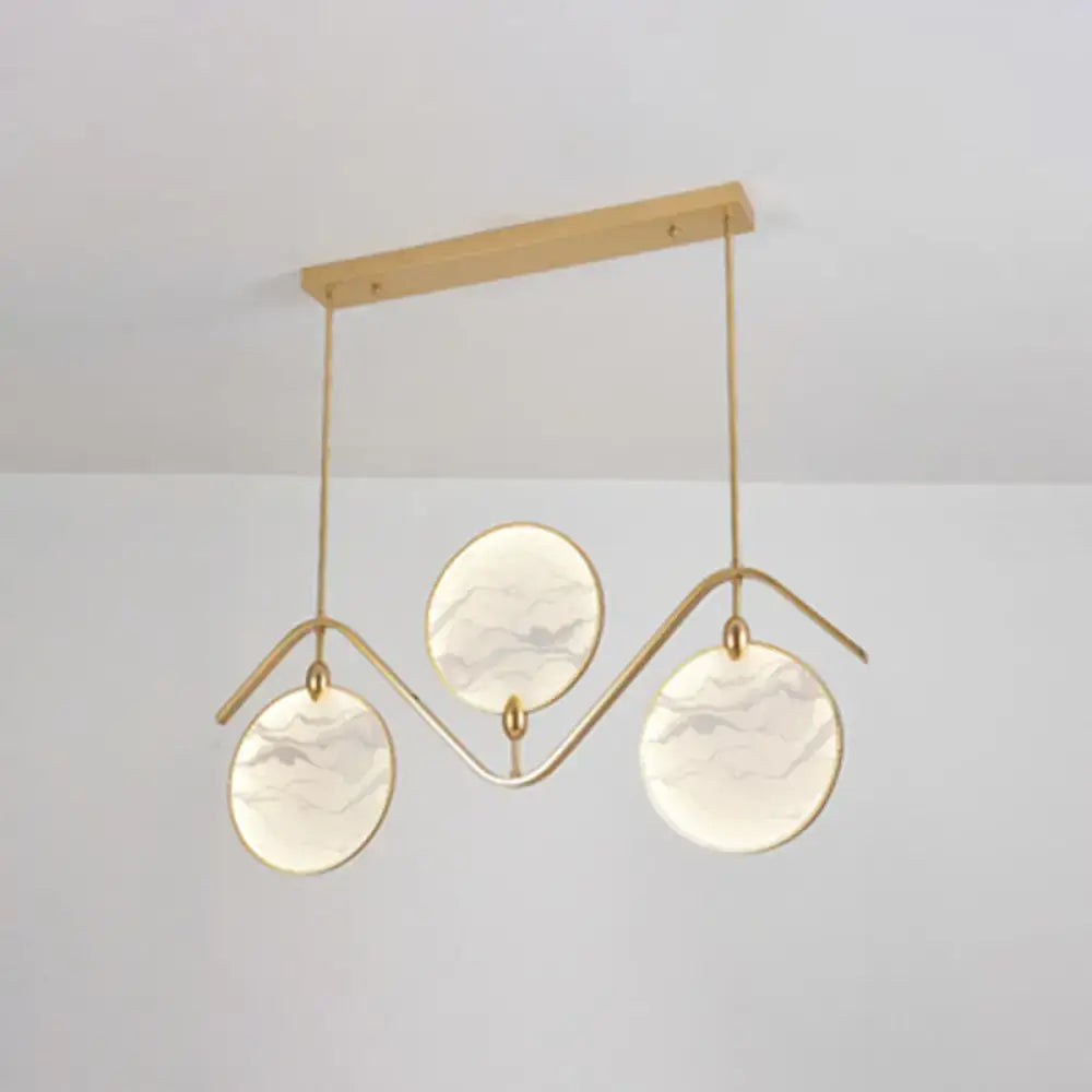 Modern acrylic led island lamp black marble glass tearoom pendant