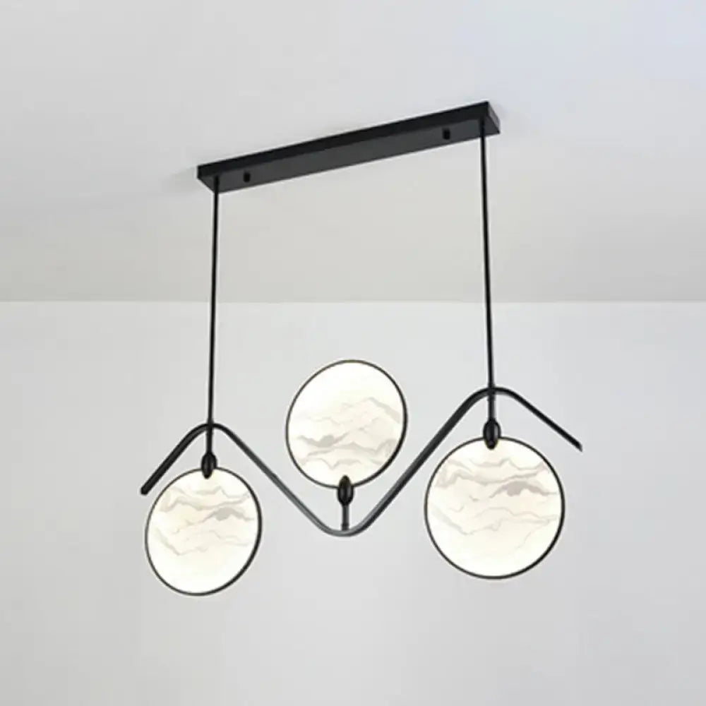 Modern acrylic led island lamp black marble glass tearoom pendant