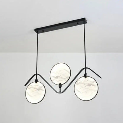 Modern acrylic led island lamp black marble glass tearoom pendant