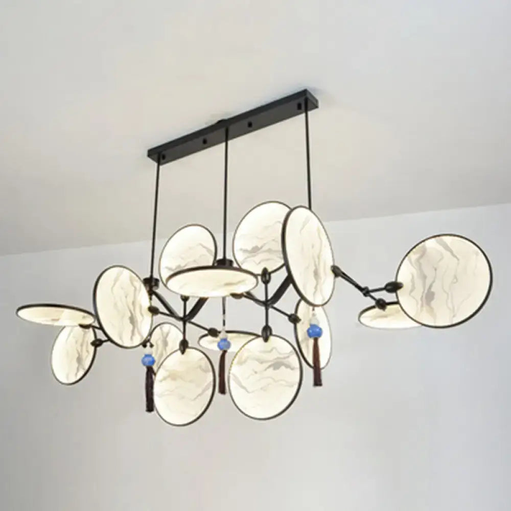 Modern acrylic led island lamp black marble glass tearoom pendant