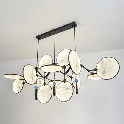 Modern acrylic led island lamp black marble glass tearoom pendant