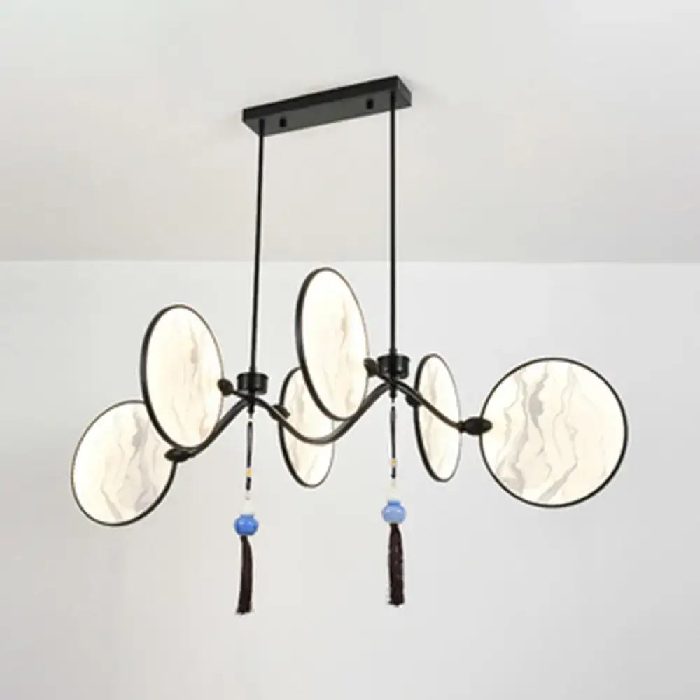 Modern acrylic led island lamp black marble glass tearoom pendant