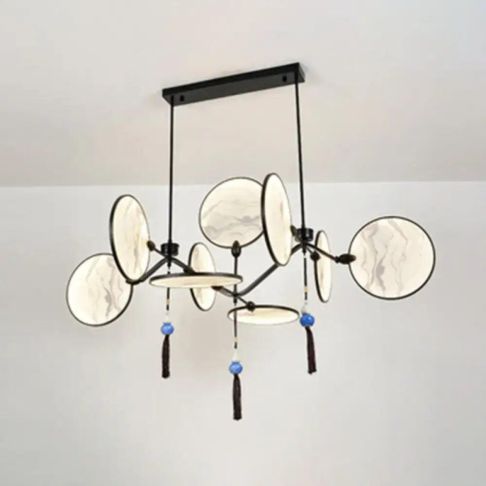 Modern acrylic led island lamp black marble glass tearoom pendant