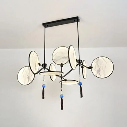 Modern acrylic led island lamp black marble glass tearoom pendant