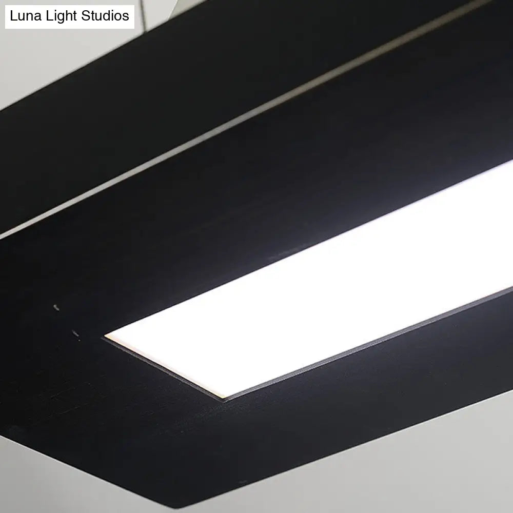 DecorBites™ Modern Acrylic LED Island Light Fixture - Black, Suspended - 31.5"/39" Wide