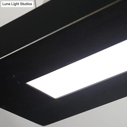DecorBites™ Modern Acrylic LED Island Light Fixture - Black, Suspended - 31.5"/39" Wide