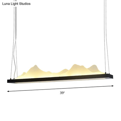 DecorBites™ Modern Acrylic LED Island Light Fixture - Black, Suspended - 31.5"/39" Wide