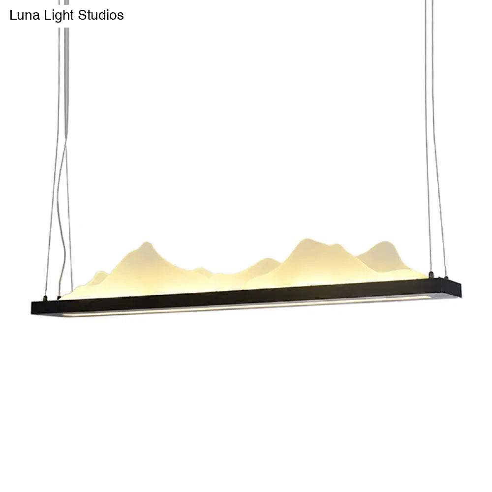 DecorBites™ Modern Acrylic LED Island Light Fixture - Black, Suspended - 31.5"/39" Wide
