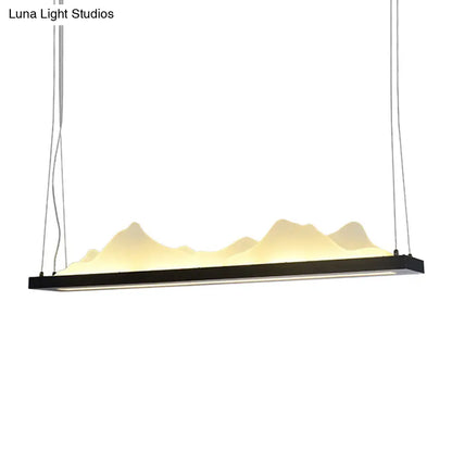 DecorBites™ Modern Acrylic LED Island Light Fixture - Black, Suspended - 31.5"/39" Wide