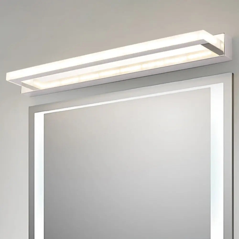 DecorBites™ Modern Acrylic LED Vanity Sconce - Rectangular Wall Mounted Lamp (Chrome)