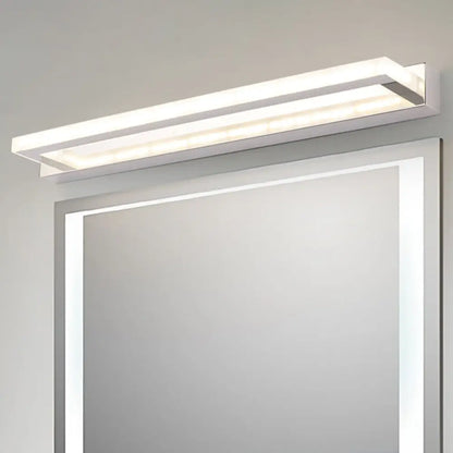 DecorBites™ Modern Acrylic LED Vanity Sconce - Rectangular Wall Mounted Lamp (Chrome)