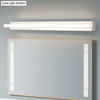 DecorBites™ Modern Acrylic LED Vanity Sconce - Rectangular Wall Mounted Lamp (Chrome)
