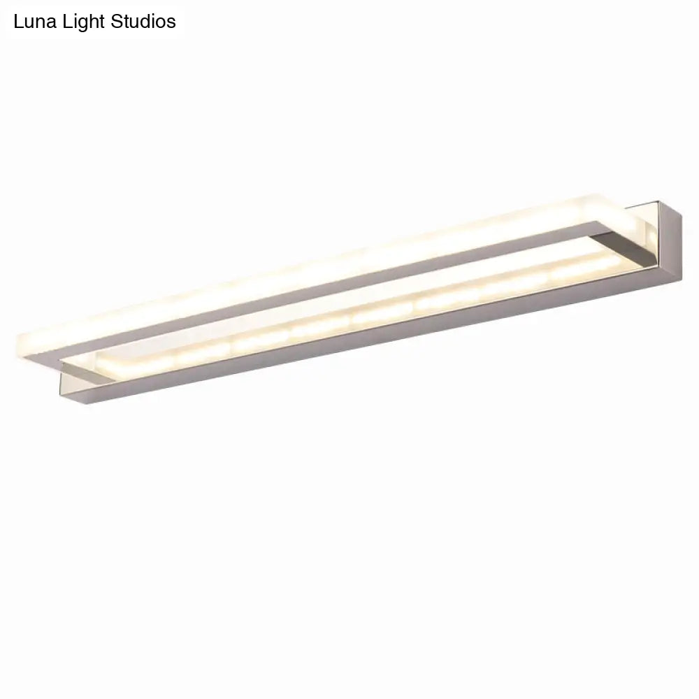 DecorBites™ Modern Acrylic LED Vanity Sconce - Rectangular Wall Mounted Lamp (Chrome)