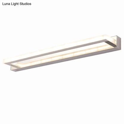 DecorBites™ Modern Acrylic LED Vanity Sconce - Rectangular Wall Mounted Lamp (Chrome)