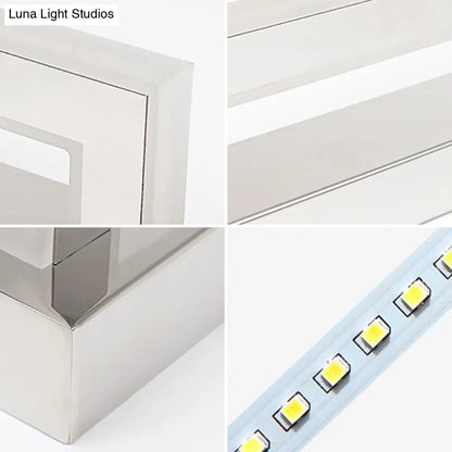 DecorBites™ Modern Acrylic LED Vanity Sconce - Rectangular Wall Mounted Lamp (Chrome)