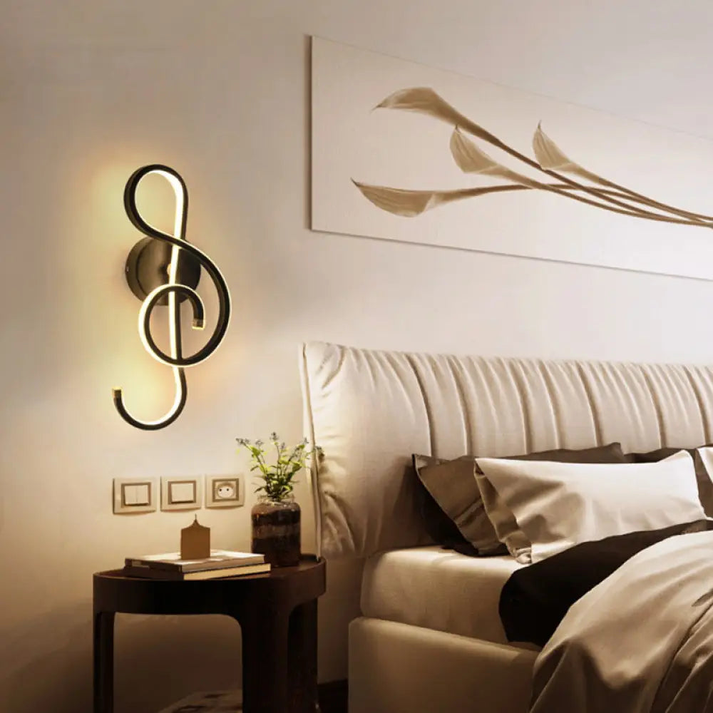 DecorBites™ Modern Acrylic LED Wall Light Fixture - Music Note Design for Living Room