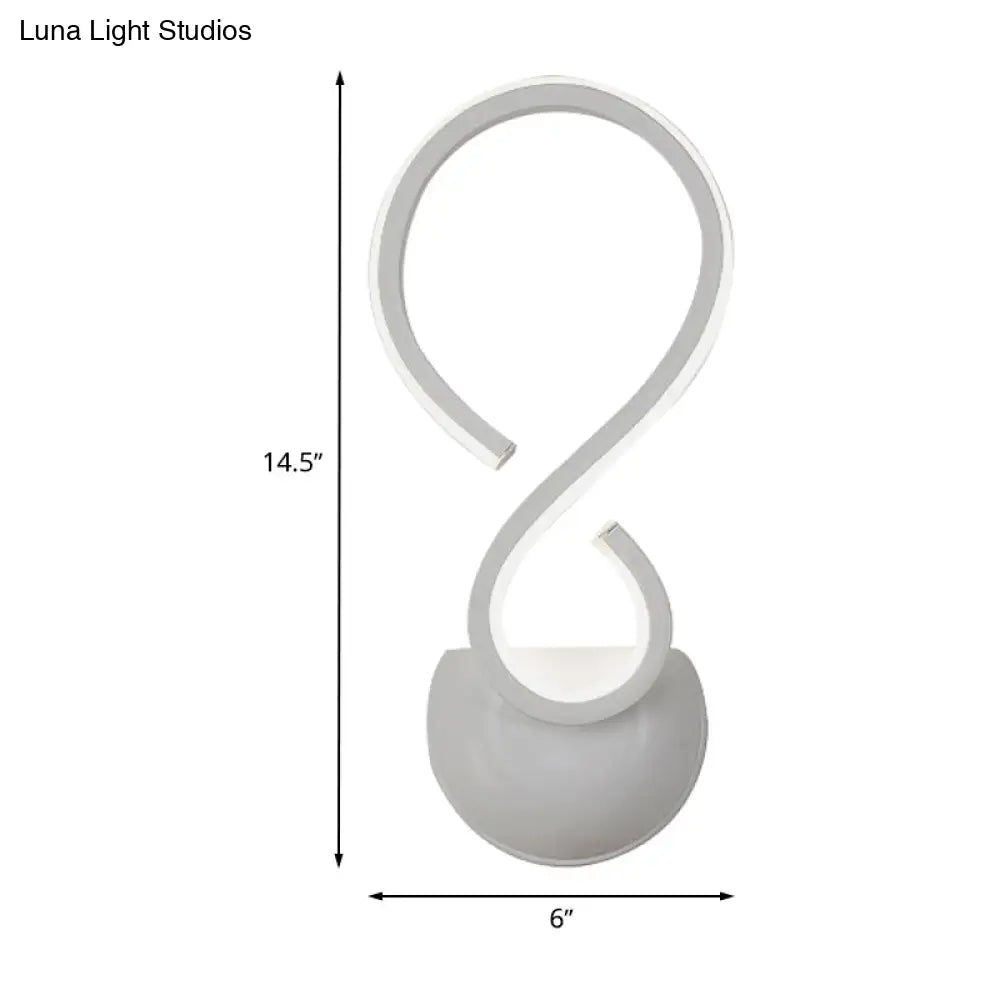 DecorBites™ Modern Acrylic LED Wall Sconce - Twist Design, White Finish, Ideal for Living Room Lighting