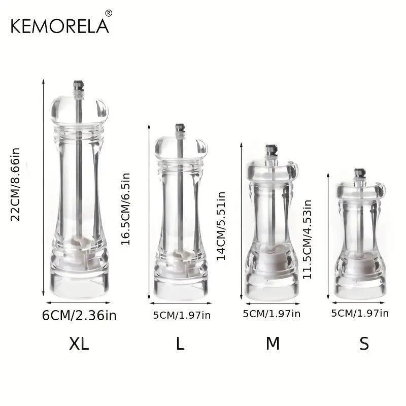 Modern acrylic manual pepper grinder kitchen spice mill shaker
