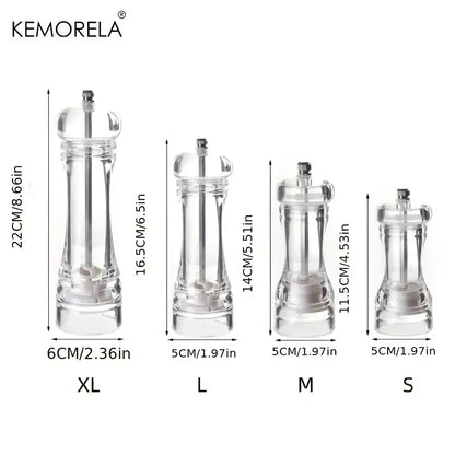 Modern acrylic manual pepper grinder kitchen spice mill shaker