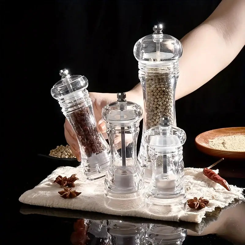 Modern acrylic manual pepper grinder kitchen spice mill shaker