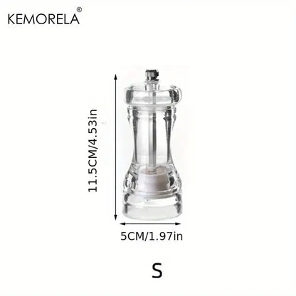 Modern acrylic manual pepper grinder kitchen spice mill shaker