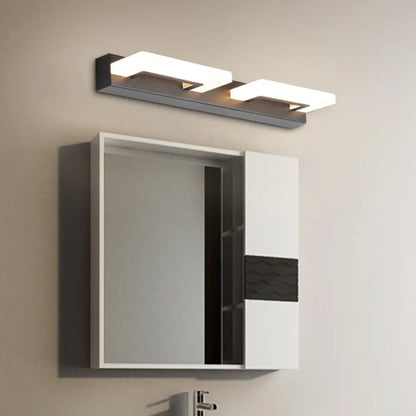 DecorBites™ Modern Acrylic Rectangle Vanity Sconce - 2/3 Heads Black Wall Lighting for Bathroom with Warm/White Light