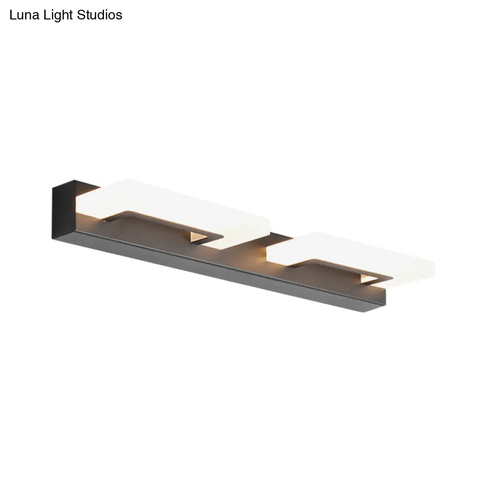 DecorBites™ Modern Acrylic Rectangle Vanity Sconce - 2/3 Heads Black Wall Lighting for Bathroom with Warm/White Light