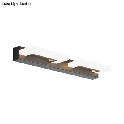 DecorBites™ Modern Acrylic Rectangle Vanity Sconce - 2/3 Heads Black Wall Lighting for Bathroom with Warm/White Light