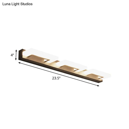 DecorBites™ Modern Acrylic Rectangle Vanity Sconce - 2/3 Heads Black Wall Lighting for Bathroom with Warm/White Light
