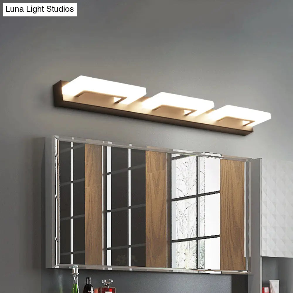 DecorBites™ Modern Acrylic Rectangle Vanity Sconce - 2/3 Heads Black Wall Lighting for Bathroom with Warm/White Light