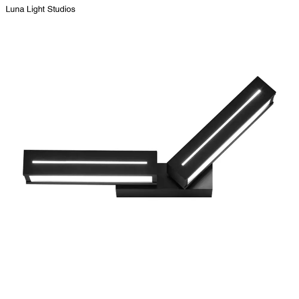 DecorBites™ Modern Acrylic Rectangle Wall Mounted Light for Bedroom - Black/White Sconce Light