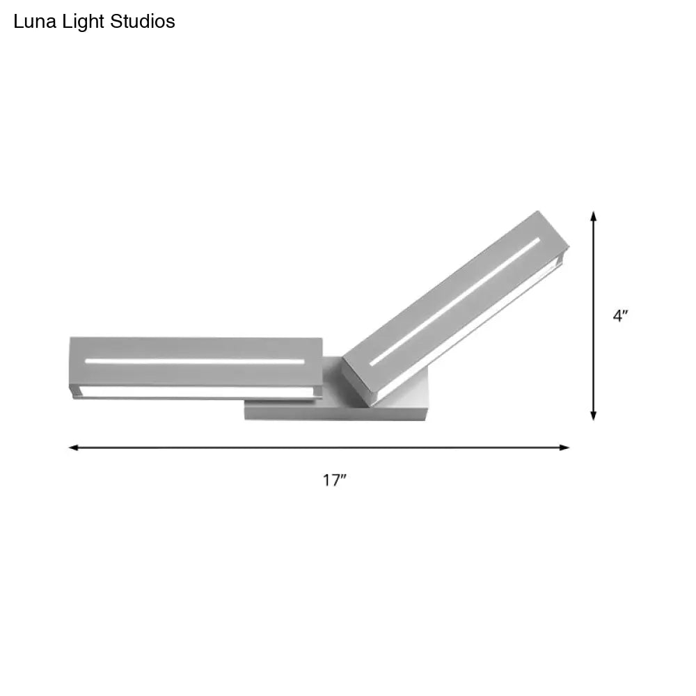 DecorBites™ Modern Acrylic Rectangle Wall Mounted Light for Bedroom - Black/White Sconce Light