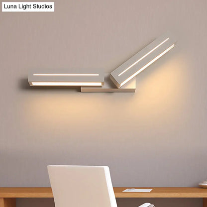 DecorBites™ Modern Acrylic Rectangle Wall Mounted Light for Bedroom - Black/White Sconce Light