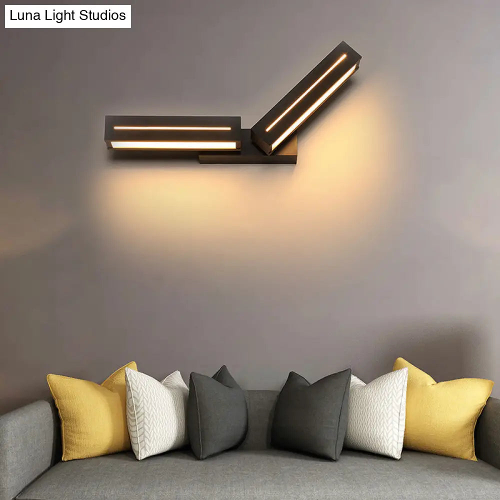 DecorBites™ Modern Acrylic Rectangle Wall Mounted Light for Bedroom - Black/White Sconce Light