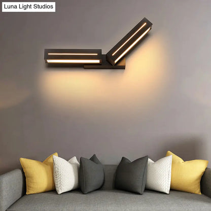 DecorBites™ Modern Acrylic Rectangle Wall Mounted Light for Bedroom - Black/White Sconce Light