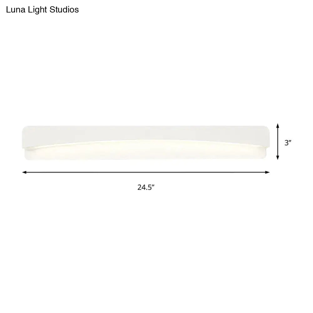 Modern acrylic rectangular vanity light fixture for bathroom