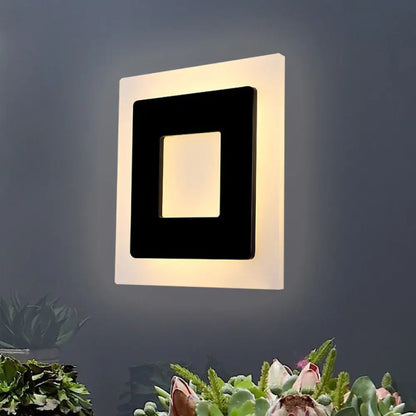 DecorBites™ Modern Acrylic Square Sconce Light - LED Black Wall Mount Lamp in White/Warm Light