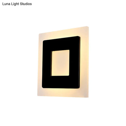 DecorBites™ Modern Acrylic Square Sconce Light - LED Black Wall Mount Lamp in White/Warm Light