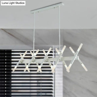 DecorBites™ Modern Acrylic Tube Island Pendant Light - 16/20 Lights - Black/White/Gold - Dining Room Ceiling Lighting