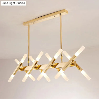 DecorBites™ Modern Acrylic Tube Island Pendant Light - 16/20 Lights - Black/White/Gold - Dining Room Ceiling Lighting